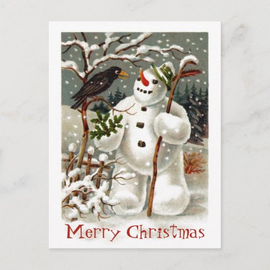 De heren Snowman en Crow Briefkaart (Voorkant)