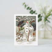 De heren Snowman en Crow Briefkaart (Staand voorkant)