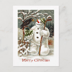 De heren Snowman en Crow Briefkaart