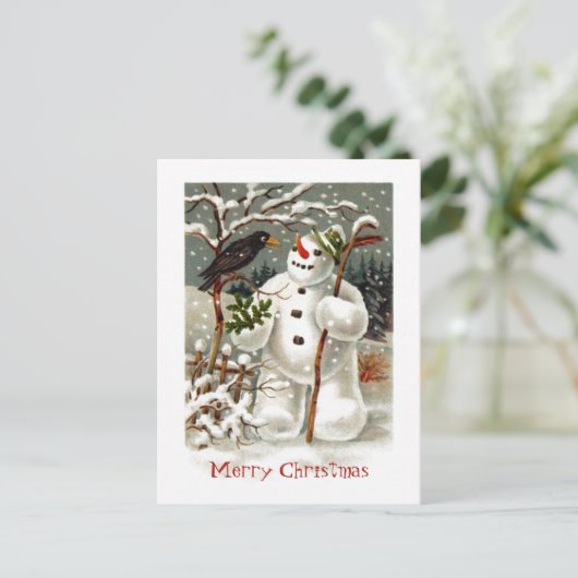 De heren Snowman en Crow Briefkaart (Staand voorkant)