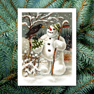 De heren Snowman en Crow Briefkaart