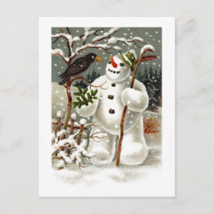 De heren Snowman en Crow Briefkaart