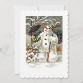 De heren Snowman en Crow Invitation Kaart (Voorkant)