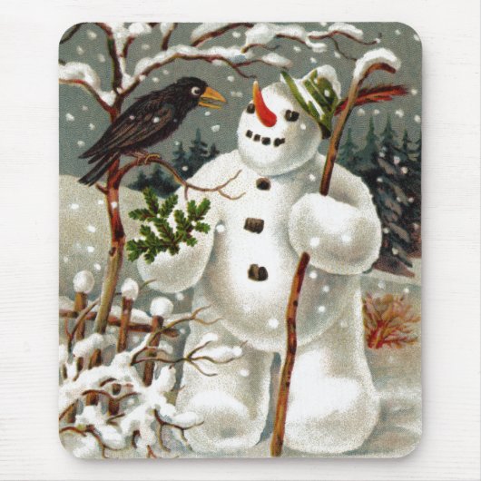 De heren Snowman en Crow Mousepad Muismat (Voorkant)