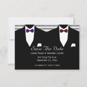 De heren Suit Bow Stropdas Gay Save the Date Weddi (Voorkant)