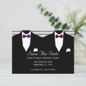 De heren Suit Bow Stropdas Gay Save the Date Weddi (Staand voorkant)
