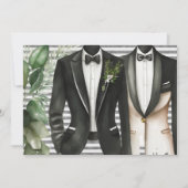 De heren Suit en Bow Stropdas Gay Wedding Kaart (Voorkant)