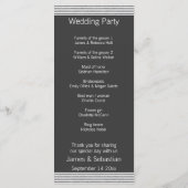 De heren Suit en Stropdas Gay Gray Service Order Programmakaart (Achterkant)