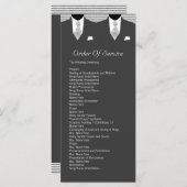 De heren Suit en Stropdas Gay Gray Service Order Programmakaart (Voorkant / Achterkant)