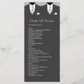 De heren Suit en Stropdas Gay Gray Service Order Programmakaart (Voorkant)