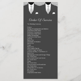 De heren Suit en Stropdas Gay Gray Service Order Programmakaart