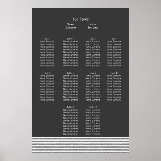 De heren Suit en Stropdas Gay Wedding Seating Plan Poster (Voorkant)