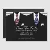 De heren Suit en Stropdas redden de datum Magnetische Uitnodiging (Voorkant / Achterkant)