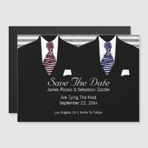 De heren Suit en Stropdas redden de datum Magnetische Uitnodiging