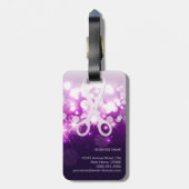 De herenkapper Paarse Sparkly en schittert Schaar Bagagelabel (Achterkant verticaal)