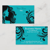 De Herenkapper van de Vrouw van het silhouet Visitekaartje (Voorkant / Achterkant)