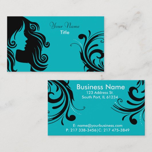 De Herenkapper van de Vrouw van het silhouet Visitekaartje (Voorkant / Achterkant)