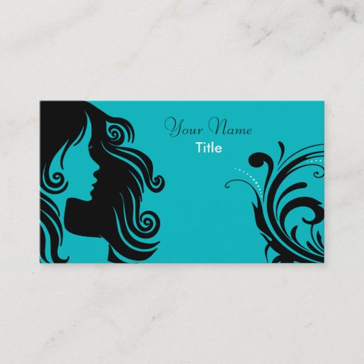 De Herenkapper van de Vrouw van het silhouet Visitekaartje (Voorkant)