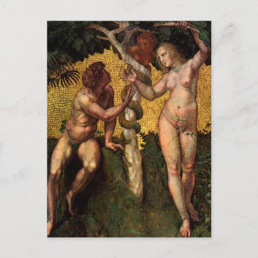 De Herfst Adam en Eva van Raphael Sanzio Briefkaart (Voorkant)