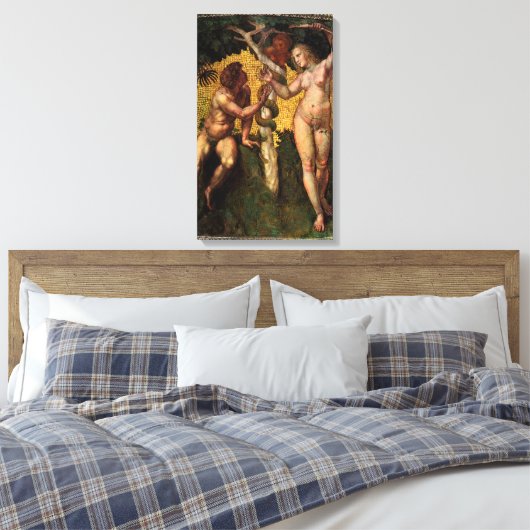 De Herfst Adam en Eva van Raphael Sanzio Canvas Afdruk (Insitu (Slaapkamer))