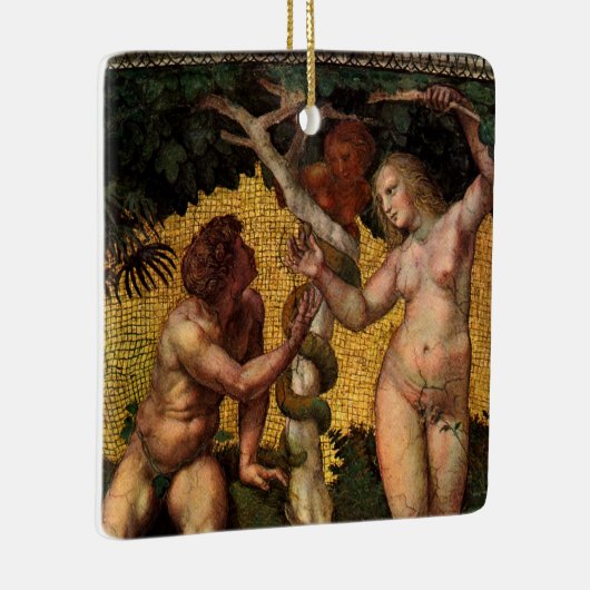 De Herfst Adam en Eva van Raphael Sanzio Keramisch Ornament (Rechts)