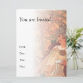 De herfst - Alphonse Mucha Kaart (Staand voorkant)