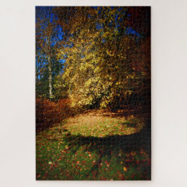 De herfst bedekt de Stourhead loop. Legpuzzel