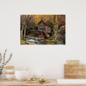 De herfst bij de Grist Mill druk Poster (Keuken)