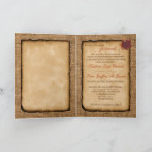 De herfst Bladeren, FAUX Burlap vouwde de Kaart va (Binnen)