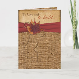 De herfst Bladeren, FAUX Burlap vouwde de Kaart va