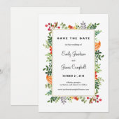 De herfst blooms vallen het huwelijk sparen de Dat Save The Date (Voorkant / Achterkant)