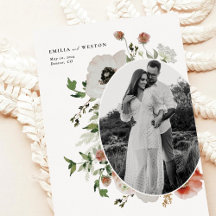 De herfst Bohemian Floral Wedding Save the Date