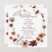 De herfst Boho Wildflower is op weg naar Baby show Kaart (Voorkant / Achterkant)