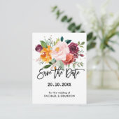 De herfst Burgundy Blush Floral Blossom Sparen de  Briefkaart (Staand voorkant)