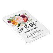 De herfst Burgundy Blush Floral Blossom Sparen de  Magneet (Rechterzijde)