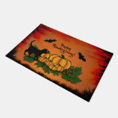 De herfst, de gelukkige Thanksgiving met Bat en Zw Deurmat (Schuin)