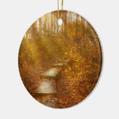 De herfst - de ochtendheek keramisch ornament (Links)