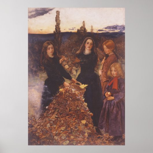 De herfst door Millais Poster (Voorkant)