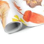 De herfst doorbladert het Patroon van Vossen & van Cadeaupapier (Rol Hoek)