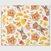 De herfst doorbladert het Patroon van Vossen & van Cadeaupapier (Vlak)