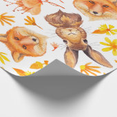 De herfst doorbladert het Patroon van Vossen & van Cadeaupapier (Hoek)