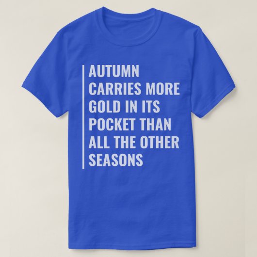 De herfst draagt kleuren in zijn zak t-shirt (Design voorkant)