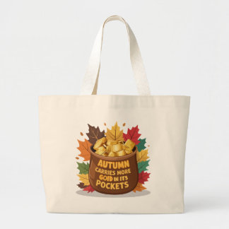De herfst draagt meer goud in zijn zakken. grote tote bag