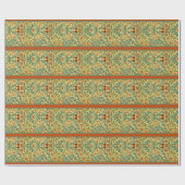 De herfst, een kleurrijk William Morris-patroon Cadeaupapier (Vlak)