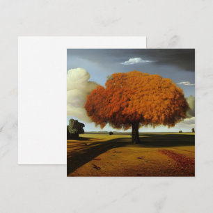 De Herfst Eik Fijne Kunst Platte Wenskaart
