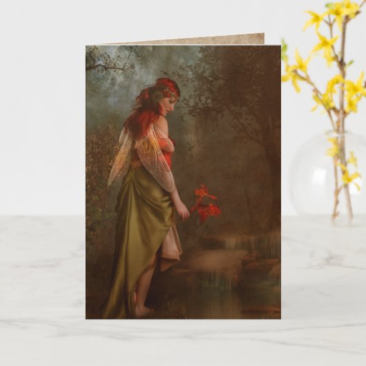 de herfst fee kaart (Gele Bloem)