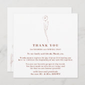 De herfst Floral Boho Terracotta Indie bedankt Kaart (Voorkant / Achterkant)