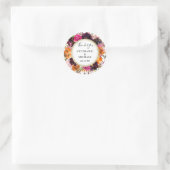 De herfst Floral Gold Glitter Weddenschap Hartelij Ronde Sticker (Tas)