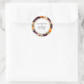 De herfst Floral Gold Glitter Wedding Ronde Sticker (Tas)