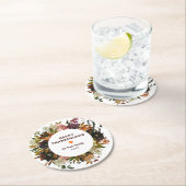 De herfst Floral Happy Thanksgiving Ronde Kartonnen Onderzetter (Insitu)